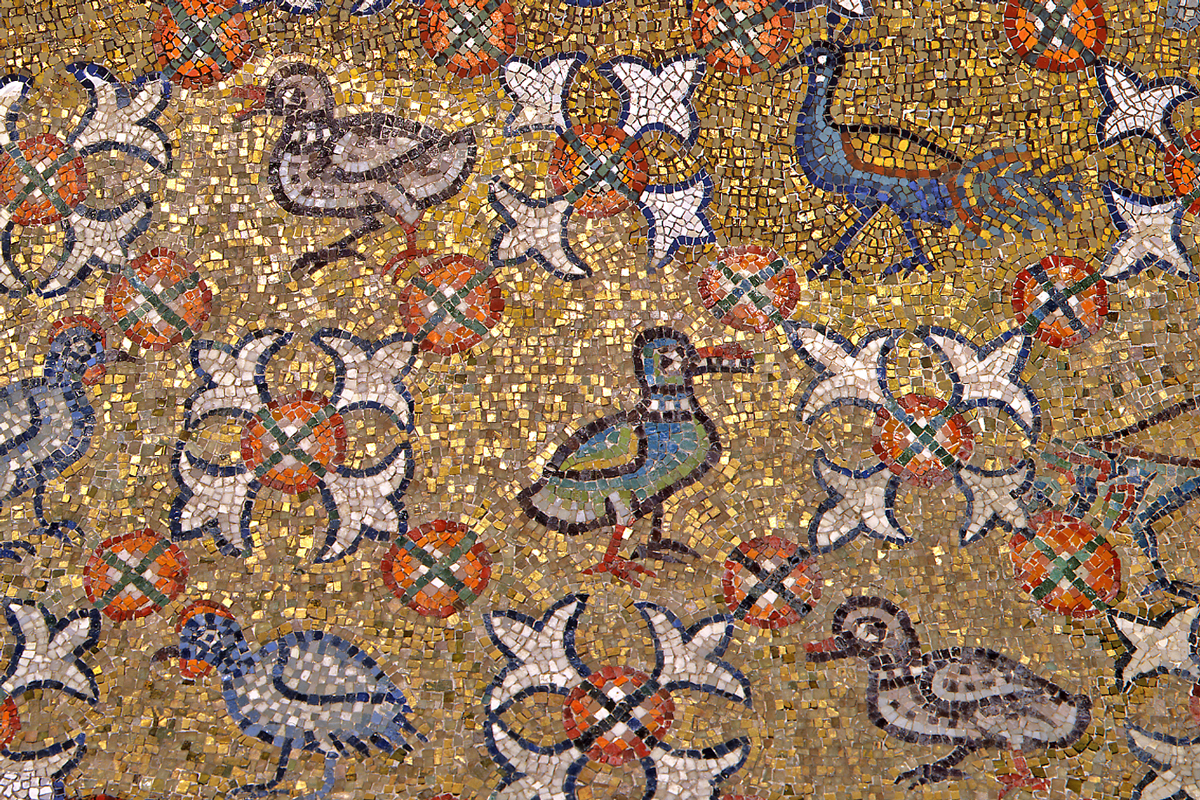 Detail of the birds, Archiepiscopal Chapel, Ravenna