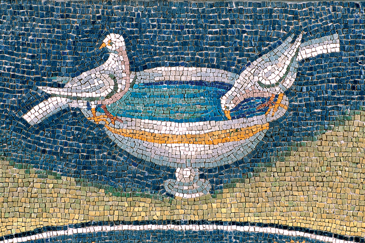 Drinking doves in the Mausoleum of Galla Placidia, Ravenna