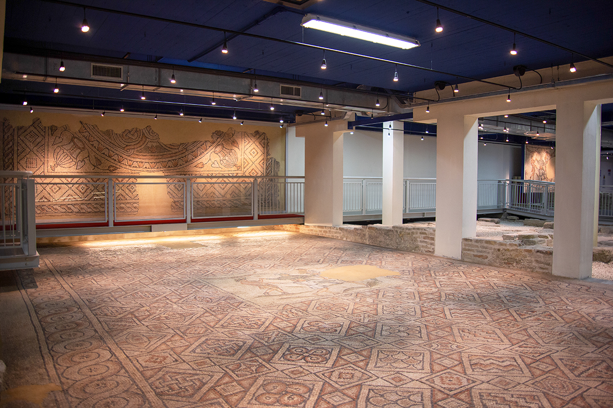 Domus of the Stone Carpets, Panoramic view with the dance of the four seasons