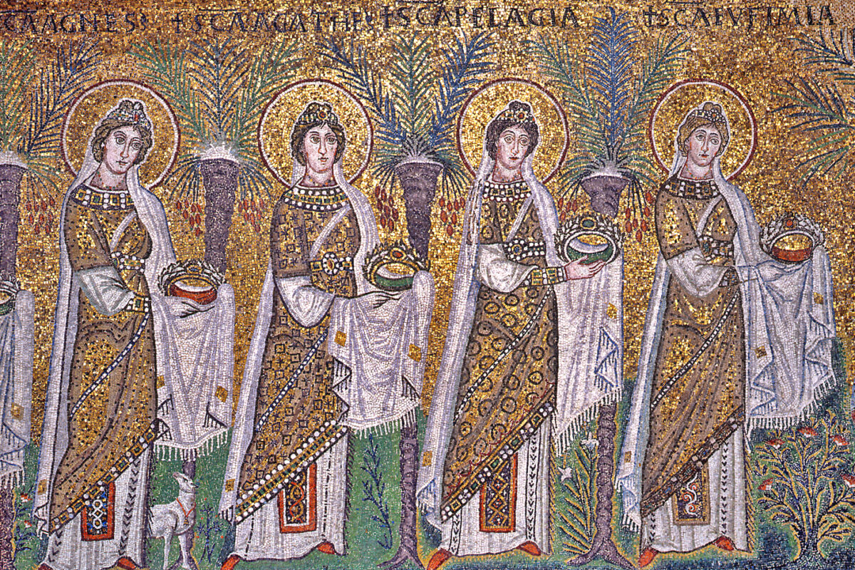 Basilia di Sant'Apollinare Nuovo (Ravenna) - La processione delle Vergini 