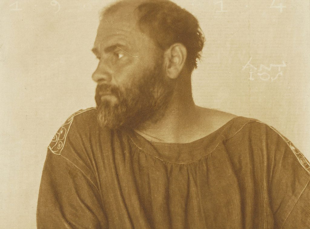 Gustav Klimt in 1913, in a portrait by Anton Josef Trčka