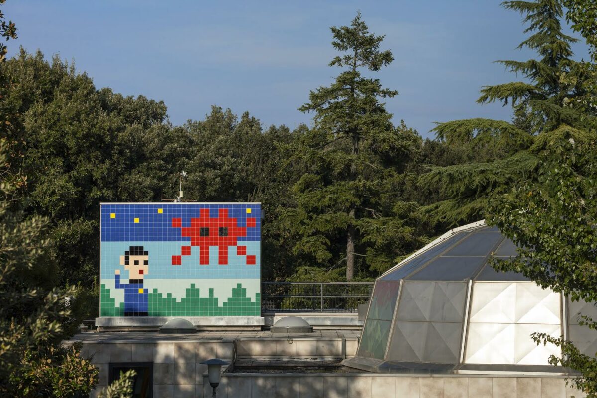 Invader at the Planetarium, Ravenna Public Gardens
