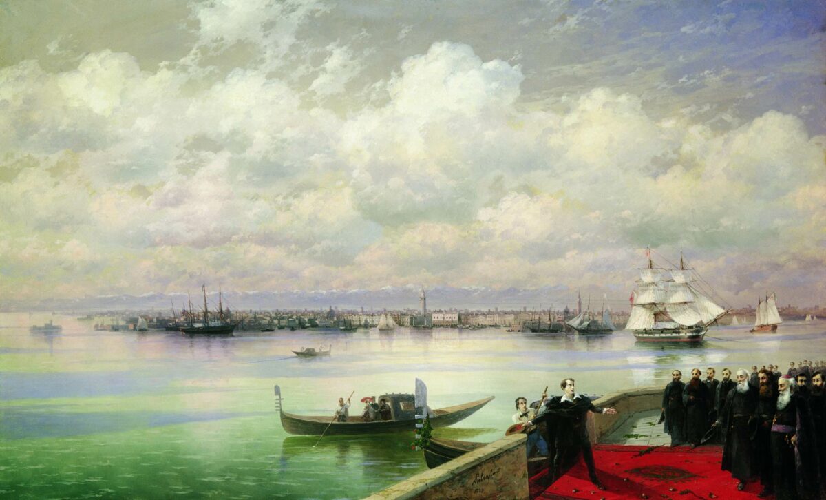 Byron visita i monaci della Congregazione Mechitarista. L'Isola di San Lazzaro, Venezia (1899