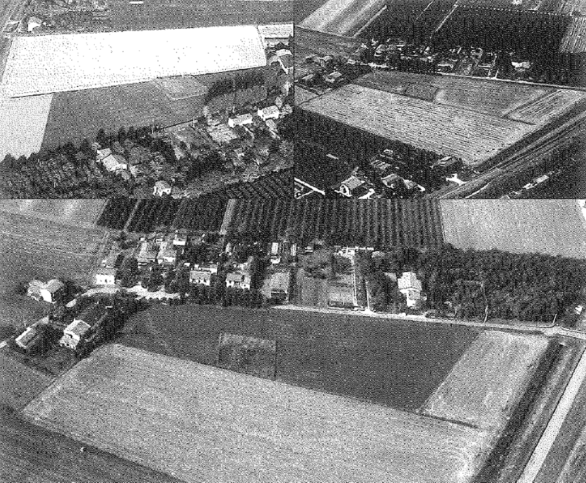 Vista aerea delle rovine sepolte dei moli foranei di Classe (Ravenna)