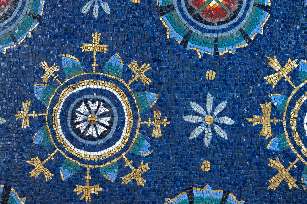 Ravenna, Mausoleo di Galla Placidia, copia del particolare della volta